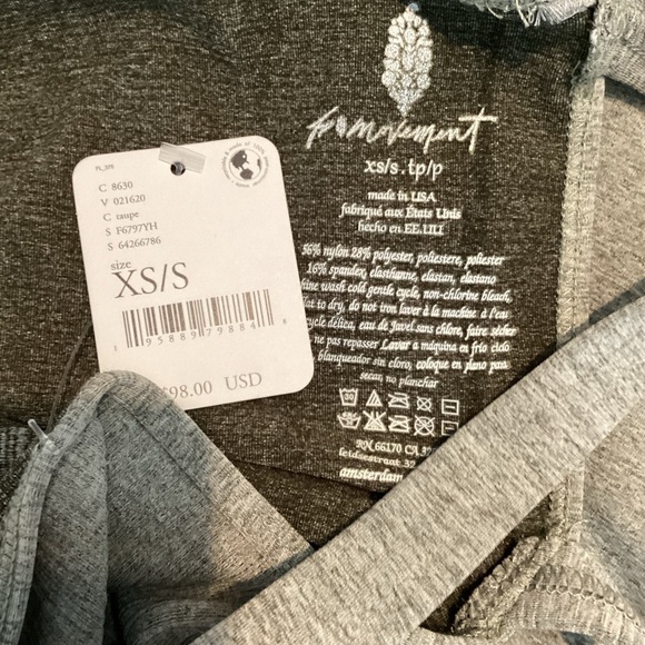 Free People FP Movement Good Karma Onesie Taupe Gray Seamless XS/S - Picture 6 of 6